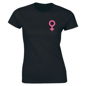 Half It Tops - Female Gamer Symbol T-shirt Feminist Gene Tee Half It Tops - Female Gamer Symbol T-shirt Feminist Gene Tee